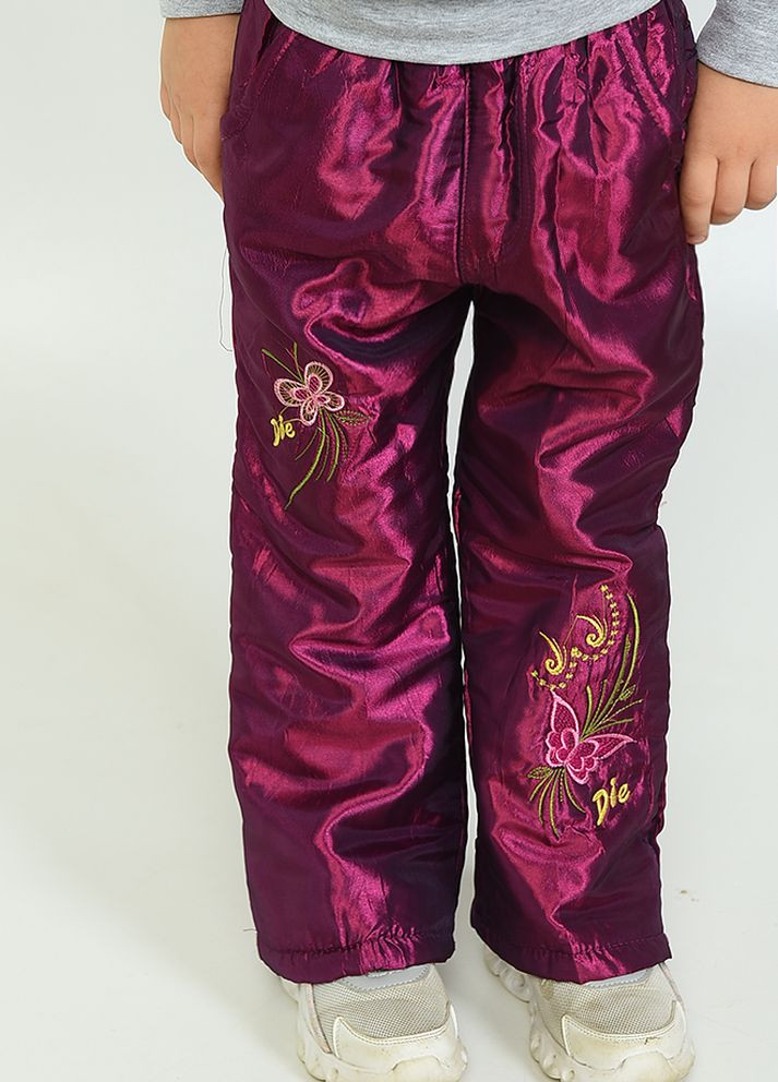 Штани дитячі теплі для дівчинки бордового кольору Let's Shop (275993166)