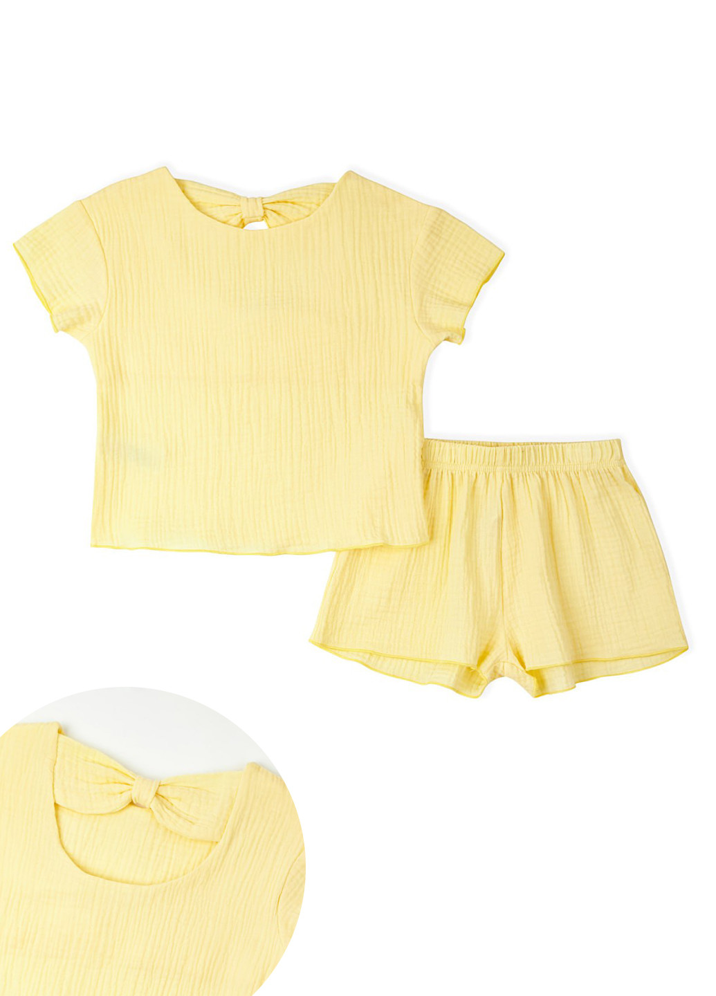 Желтый летний муслиновый костюм для девочки. жёлтый KRAKO
