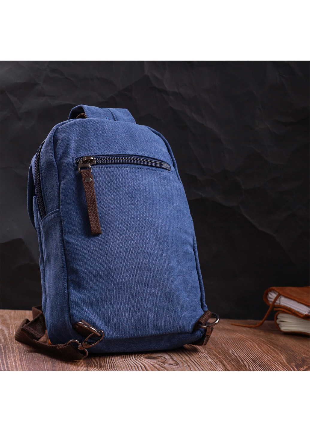 Современный рюкзак для мужчин из плотного текстиля 22184 Синий Vintage (267948743)