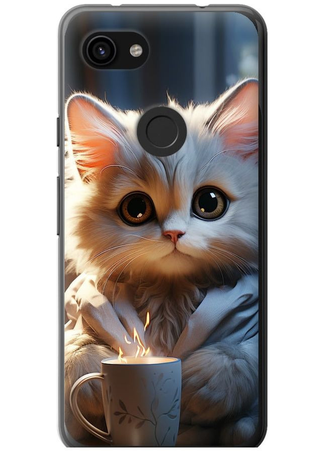 Силіконовий чохол 'Білий кіт' для Endorphone google pixel 3a xl (265393372)