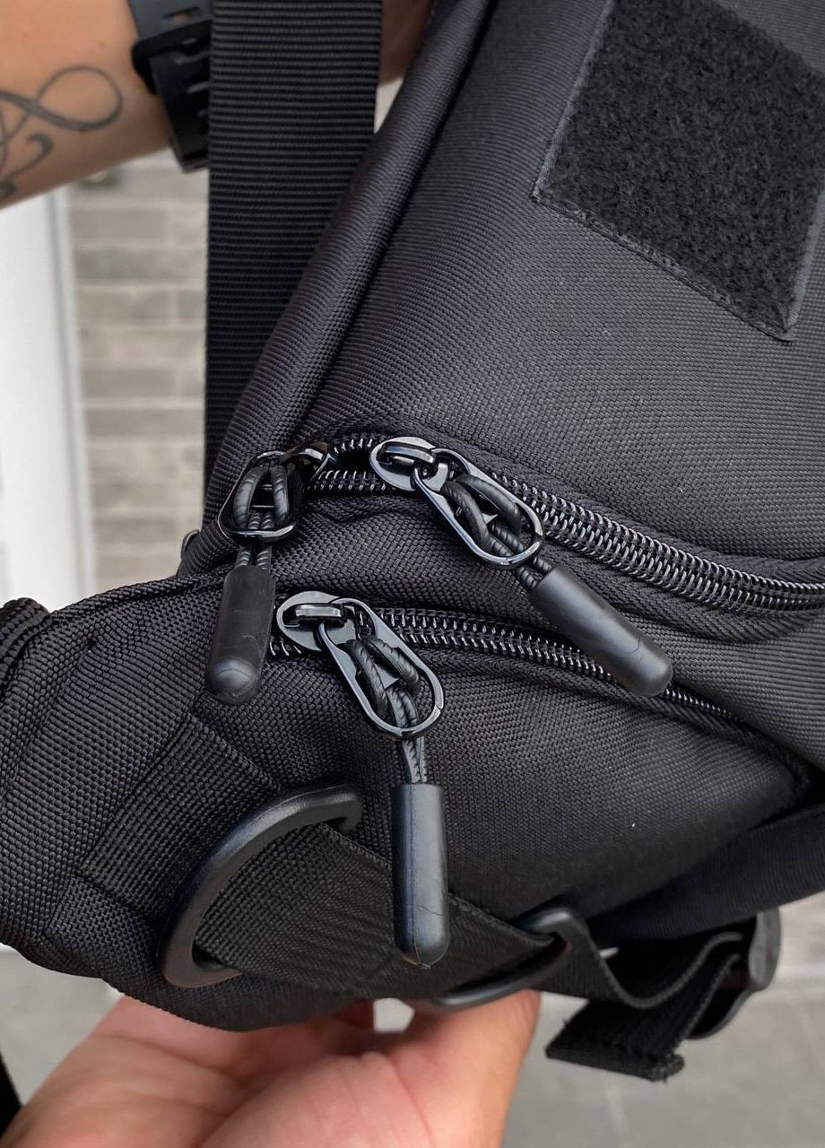 Тактична чорна сумка бананка слінг на груди на пояс Хард No Brand (260475048)