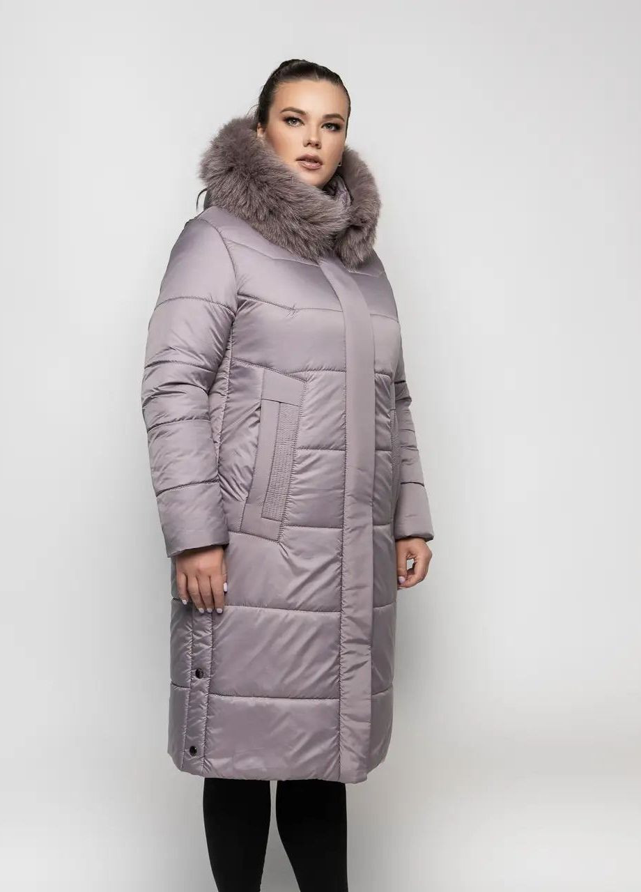 Бежевая зимняя зимняя женская куртка большого размера SK