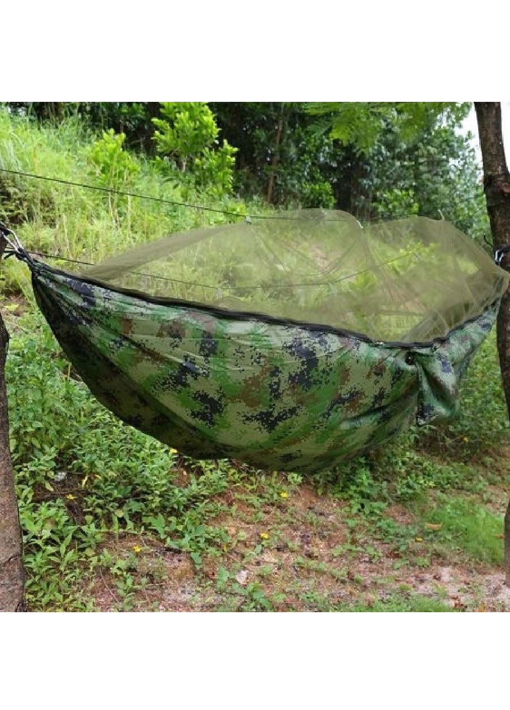 Гамак подвесной палатка с москитной сеткой водонепроницаемый для походов туризма 270×150 см нейлон (474537-Prob) Зеленый Unbranded (258699022)