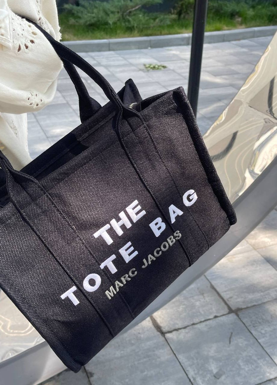 Текстильна сумка з лого Marc Jacobs The Large Tote Bag Black Textile Vakko (260329437)