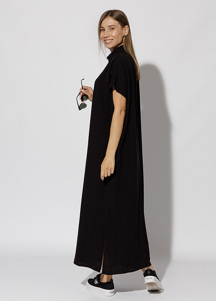 Черное женское длинное платье цвет черный цб-00219266 SHENAZ TEKSTIL