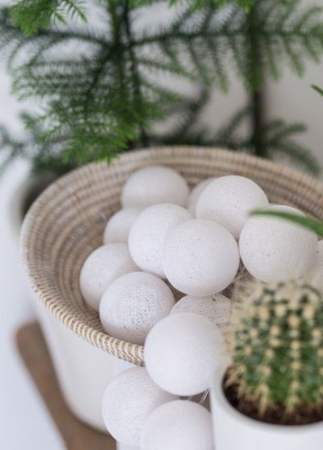 Гирлянда-ночник хлопковые фонарики CBL Белая 20 шт от батареек, 2.5 м Cotton Ball Lights (257960482)