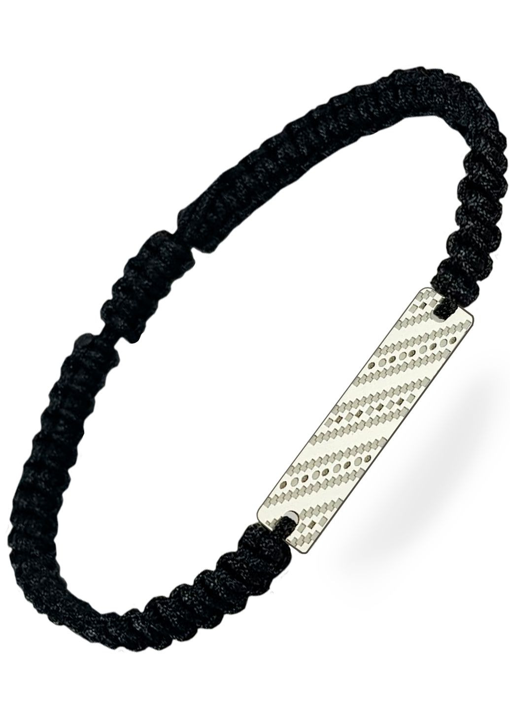 Срібний браслет шамбала Вишиванка чорна нитка «Івано-Франківськ» регулюється родований Family Tree Jewelry Line (266267264)