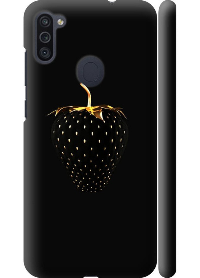 3D пластиковий матовий чохол 'Чорна полуниця' для Endorphone Samsung Galaxy A11 A115F (258084485)