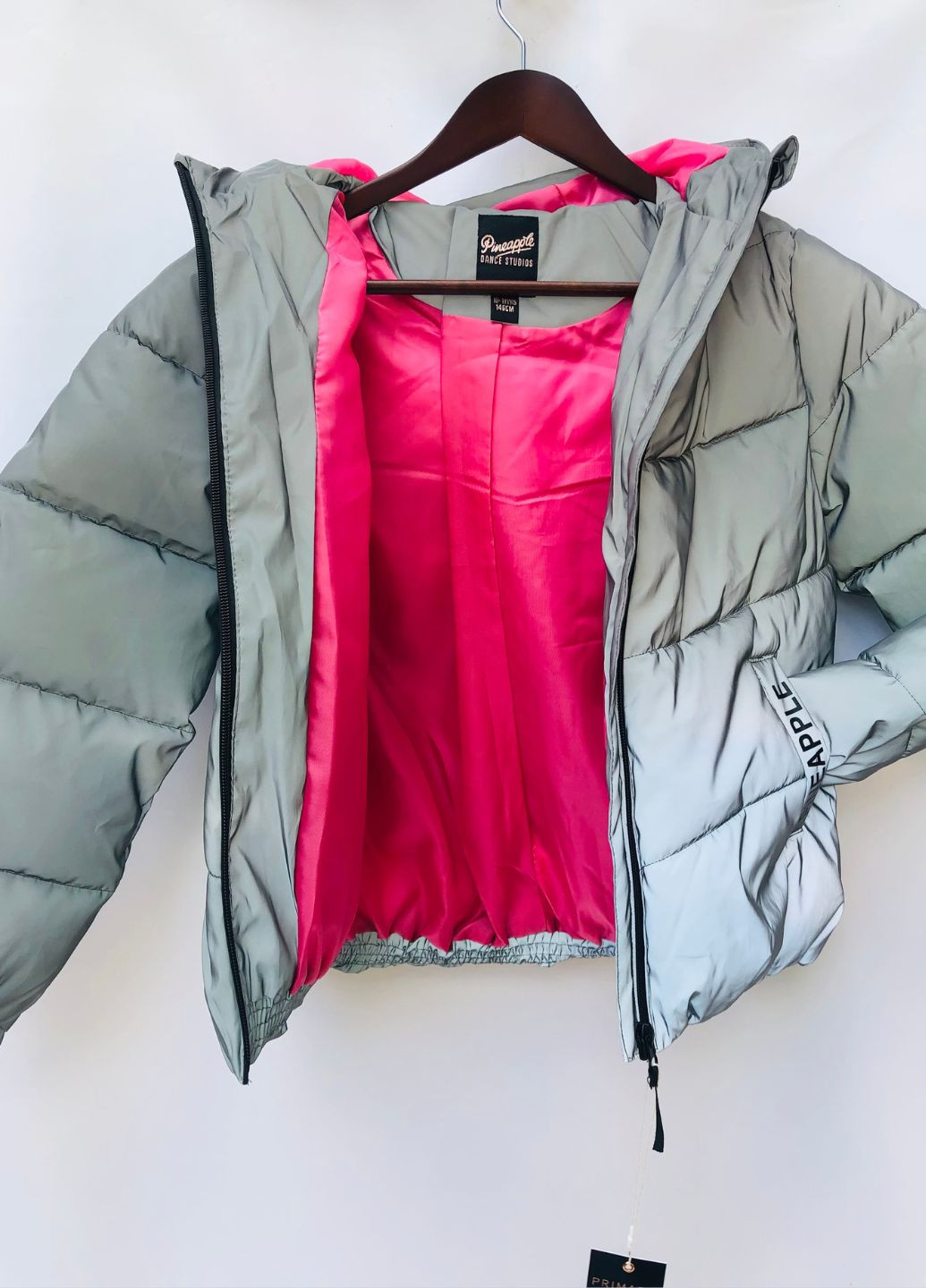 Срібна демісезонна стильна світловідбивна куртка дівчинці Primark