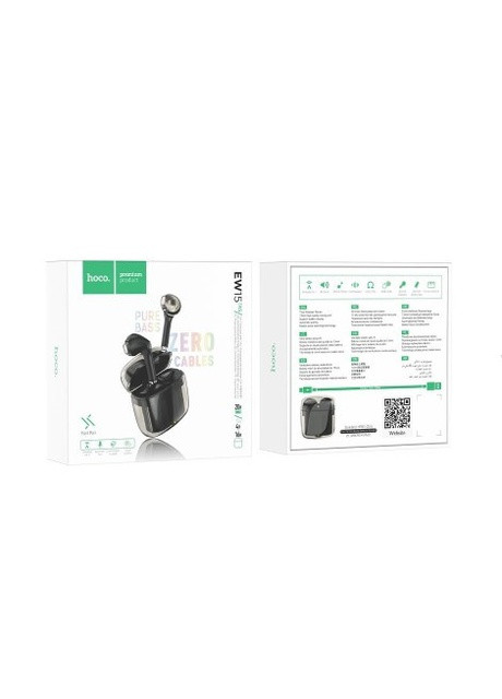 Бездротові навушники TWS — (Bluetooth v5.1, Bluetooth, 4 години роботи) - Чорний Hoco ew15 (259351489)