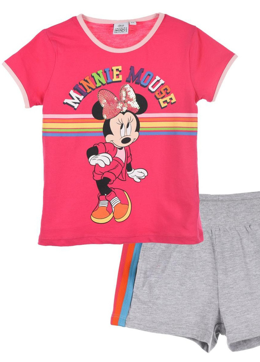 Малиновий літній комплект (футболка, шорти) minnie mouse (мінні маус) ue10311 eu Disney