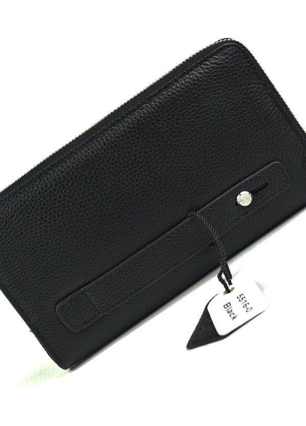 Клатч мужской кожаный классический на одну молнию, маленький черный клатч кошелек из натуральной кожи No Brand (266623575)