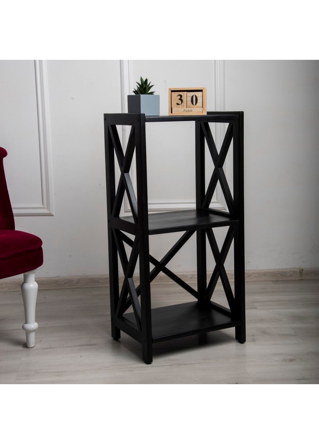 Этажерка из натурального дерева HW-30 черный HouseWood (276842159)