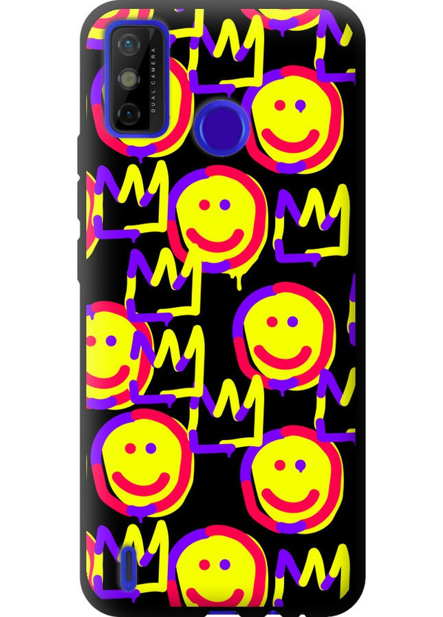 TPU черный чехол 'Смайлики v2' для Endorphone Tecno Spark 6 Go KE5 (258211863)