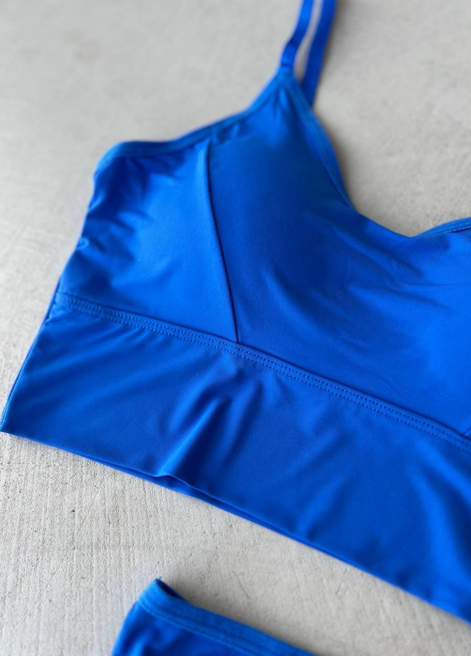 Світло-синій демісезонний жіночий базовий комплект нижньої білизни No Brand