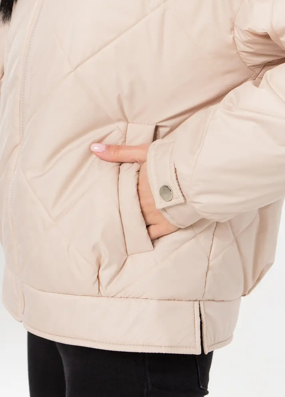 Бежевая демисезонная женская демисезонная куртка молодежная SK