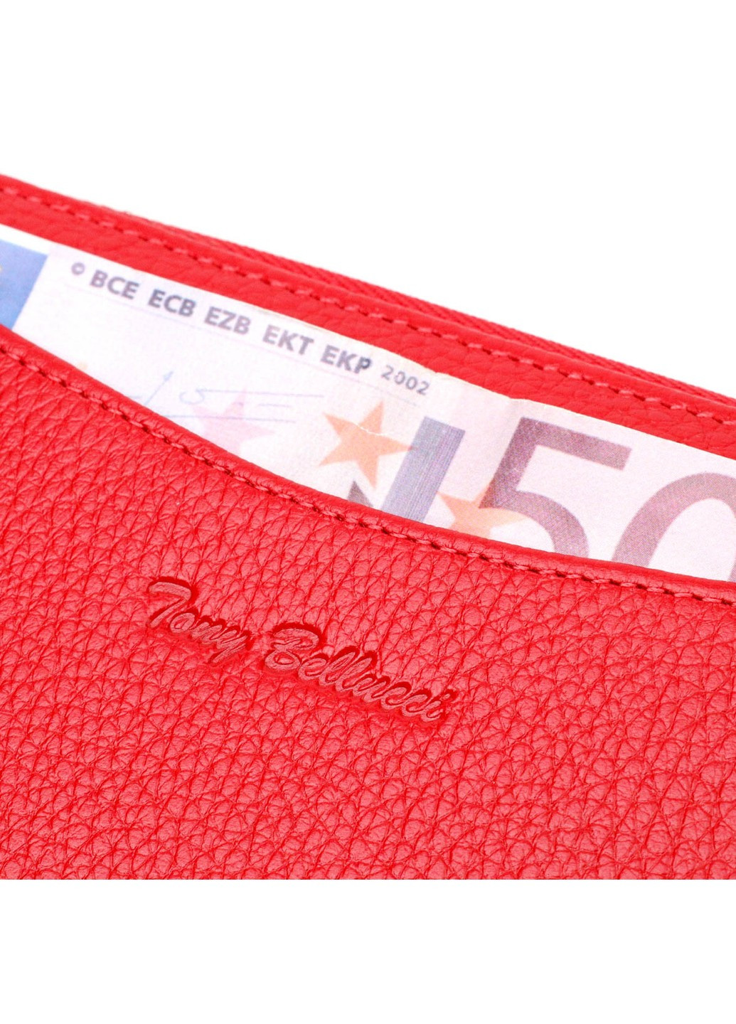 Яскраве жіноче портмоне на блискавці з натуральної шкіри 21972 Червоний Tony Bellucci (262158062)