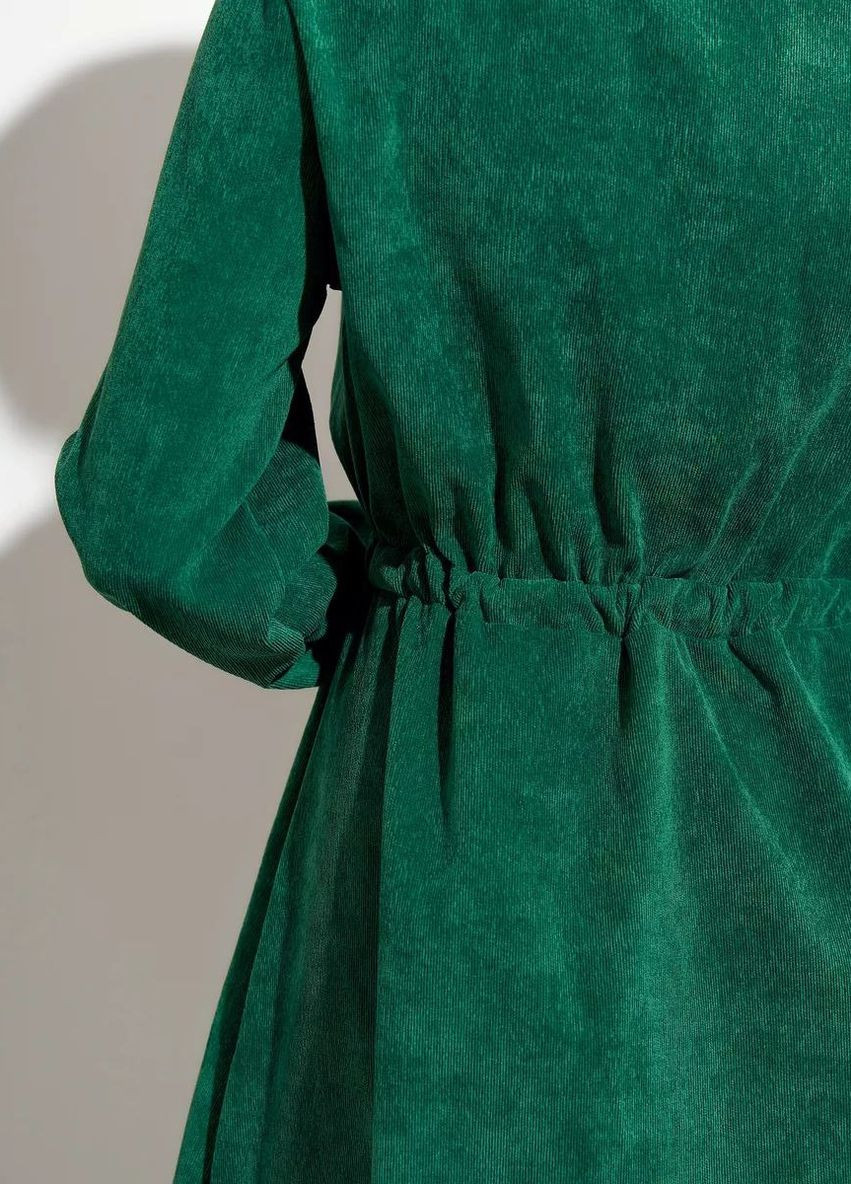 Зелена повсякденний, кежуал неймовірна трендова сукня з мікровельвету InFashion однотонна