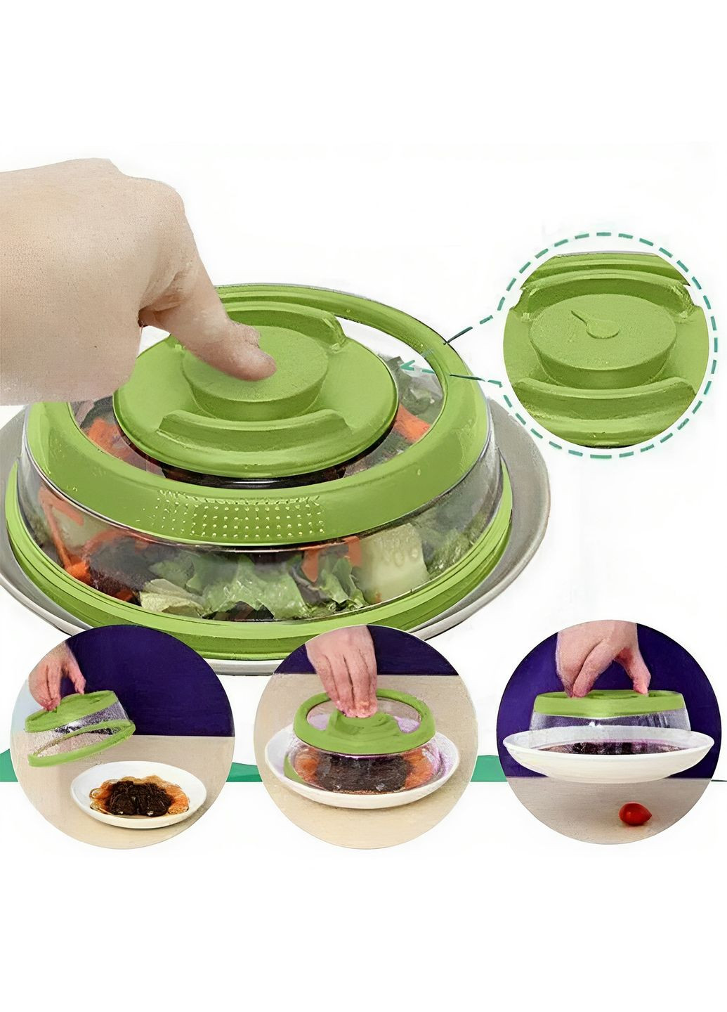 Вакуумна багаторазова кришка для продуктів Vacuum Food Sealer 19 см Kitchen Master (272797311)