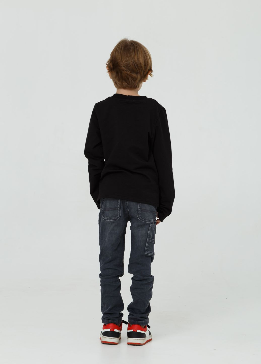 Дитячий лонгслів з вишивкою "Тризуб Соняшний" Колір чорний Мальви (267223582)