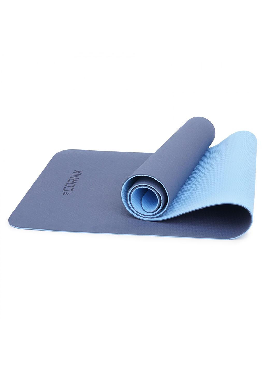 Коврик спортивный Cornix TPE 183 x 61 x 0.6 cм для йоги и фитнеса XR-0003 Blue/Sky Blue No Brand (258301991)