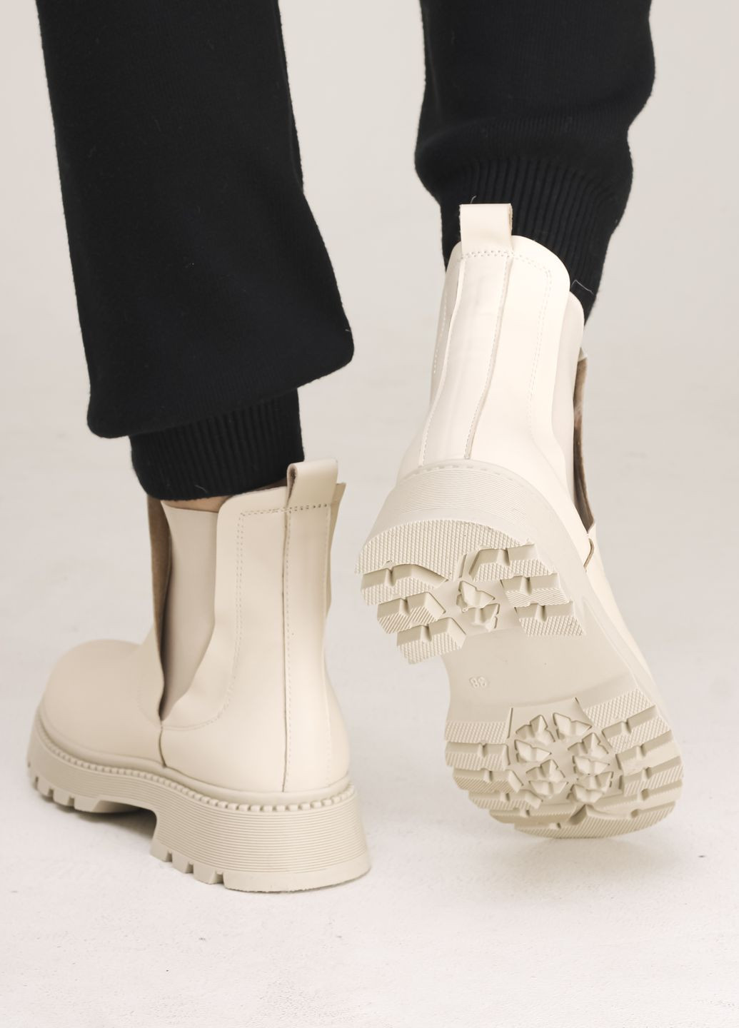 Черевики Челсі молочні шкіра Teona (266237020)