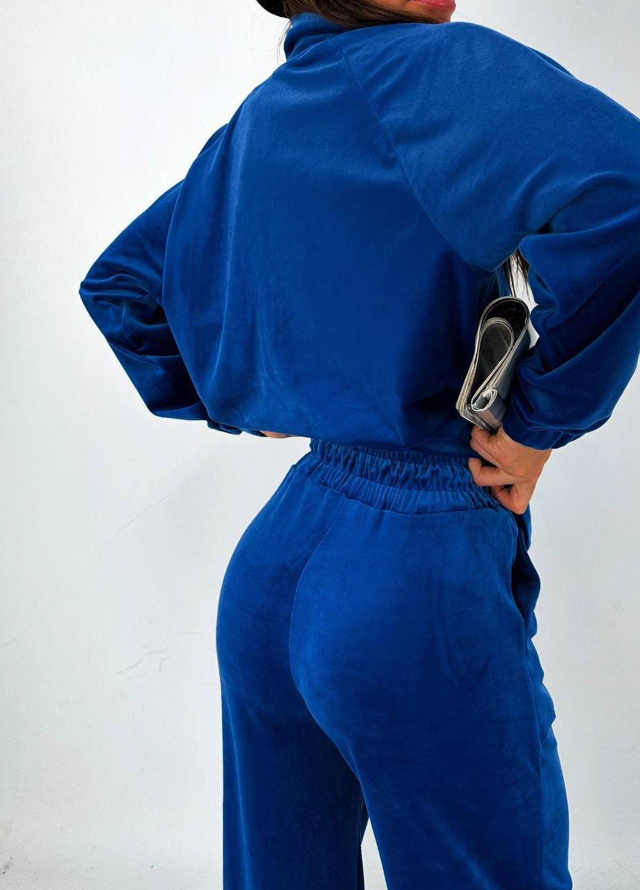 Жіночий спортивний костюм із велюру колір електрик р.42/44 443233 New Trend (266494130)