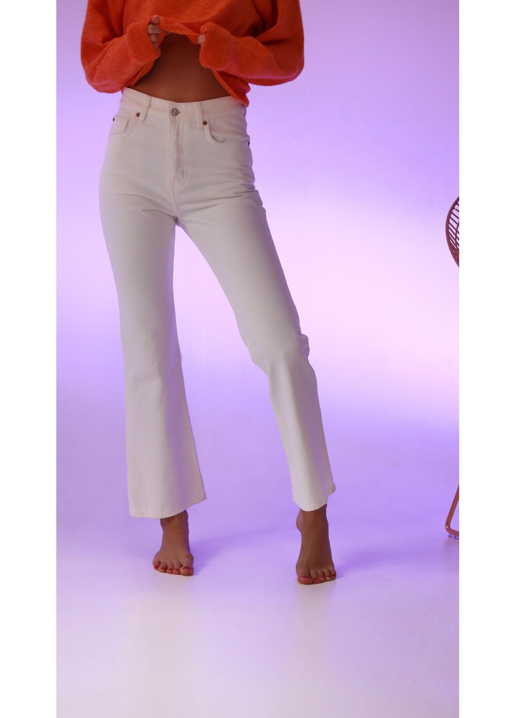 Жіночі джинси кльош від коліна Н&М (10247) 34 Білі H&M - (258744214)