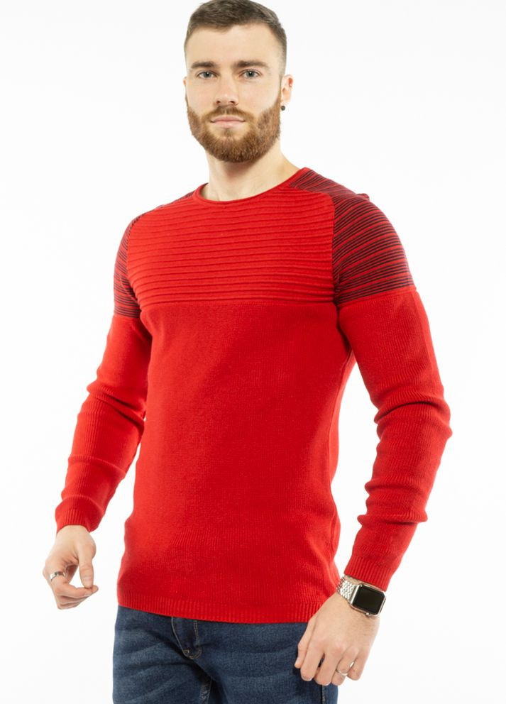 Бордовый зимний стильный мужской свитер (бордовый) Time of Style