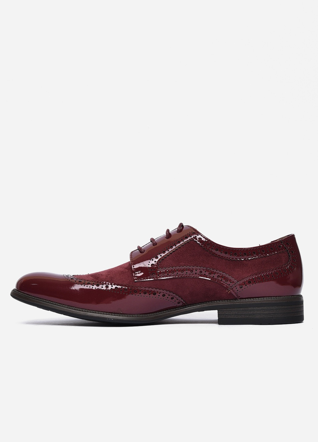 Бордовые классические туфли мужские бордового цвета Let's Shop на шнурках