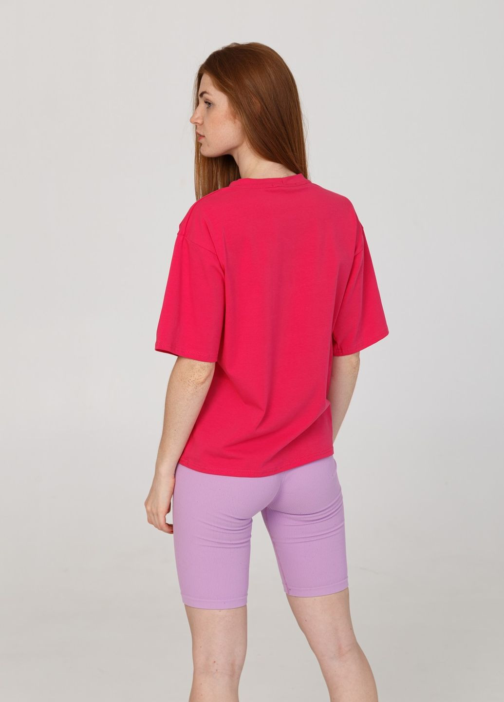 Женская футболка оверсайз с вышивкой "Тризуб Берегиня" Цвет малиновый Мальви - (260031942)