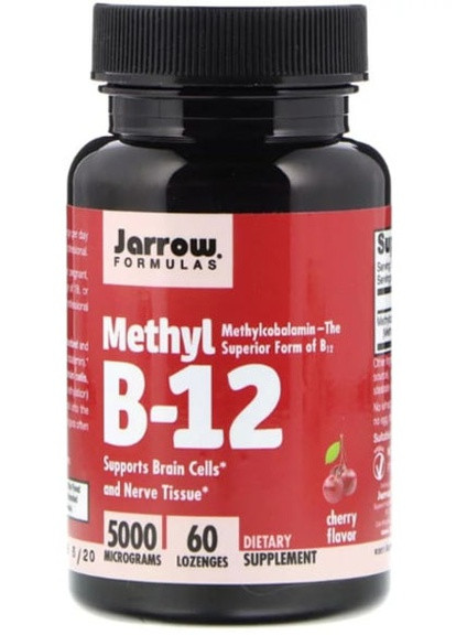 Methyl B-12 5000 mcg 60 Lozenges Cherry Flavor JRW-18004 Jarrow Formulas (256721500)
