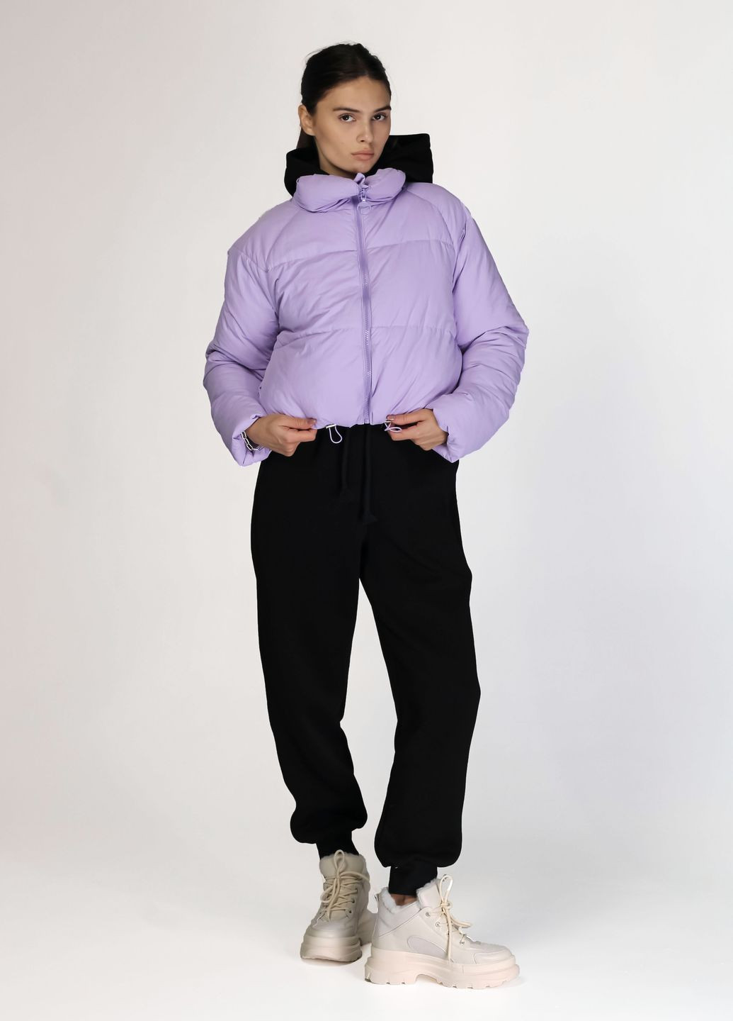 Фиолетовая демисезонная куртка бомбер фиолетовая Dilvin