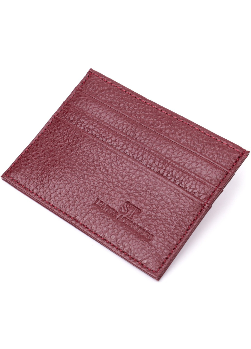 Практичный кард-кейс из натуральной кожи 22446 Бордовый st leather (278001078)