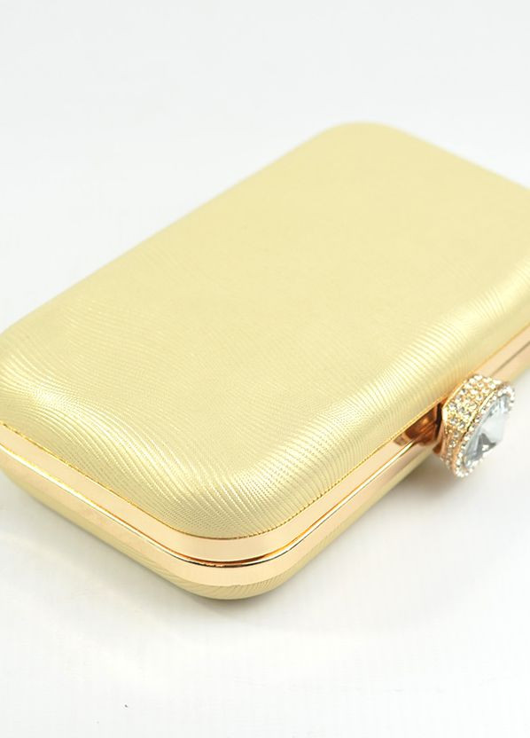 Золотистый маленький вечерний клатч бокс на цепочке, выпускная каркасная парадная мини сумочка клатч No Brand (266623582)