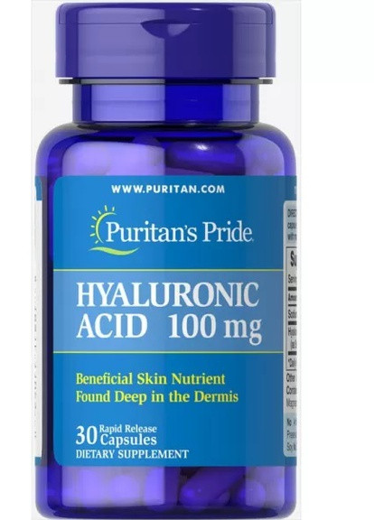 Puritan's Pride Hyaluronic Acid 100 mg 30 Caps Puritans Pride (256723438)