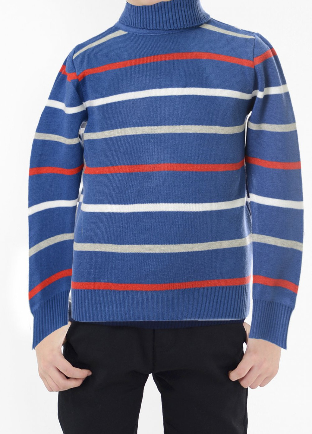 Синий светри светр в смужку на хлопчика (свитер полоска) Lemanta