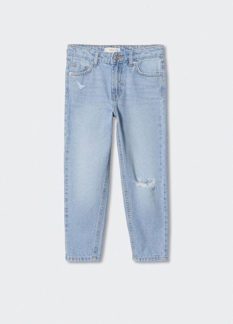 Голубые демисезонные джинсы для девочки 9364 152 см голубой 70416 Mango