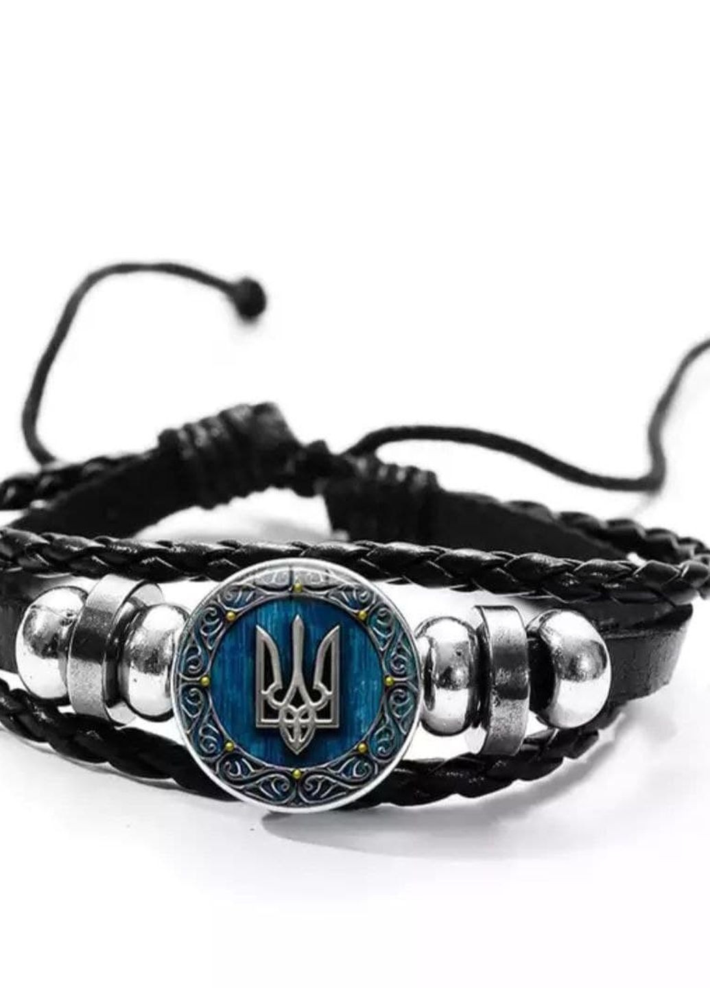 Набор кожаных мужских браслетов Герб Украины No Brand (265225653)