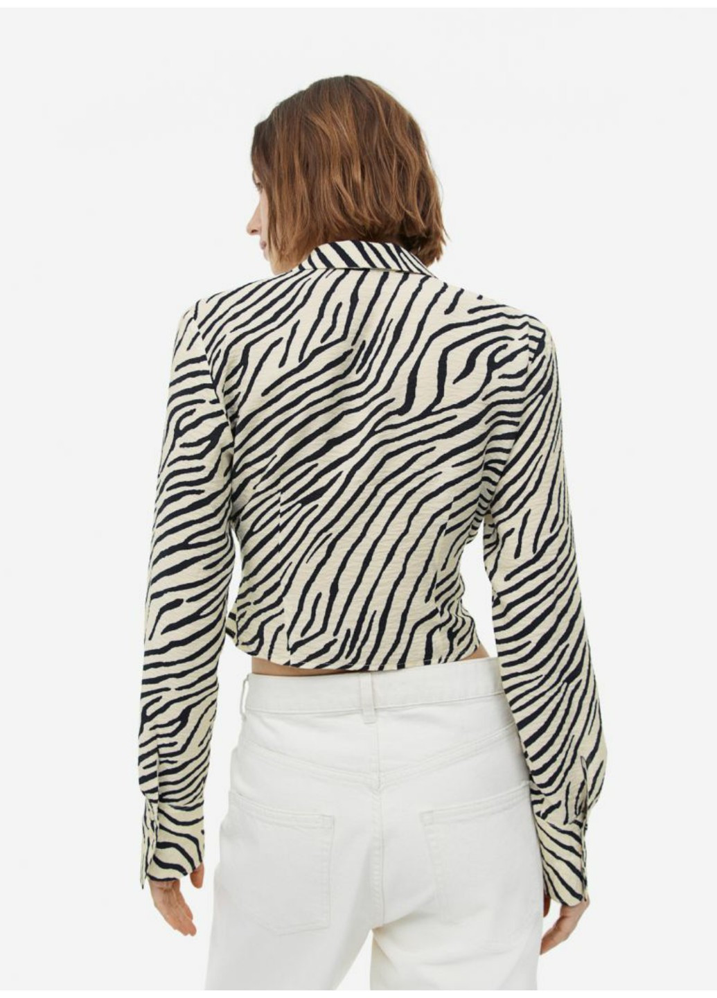 Жіноча блуза з зеброваним принтом Н&М (55778) 36 Чорна H&M (258885890)