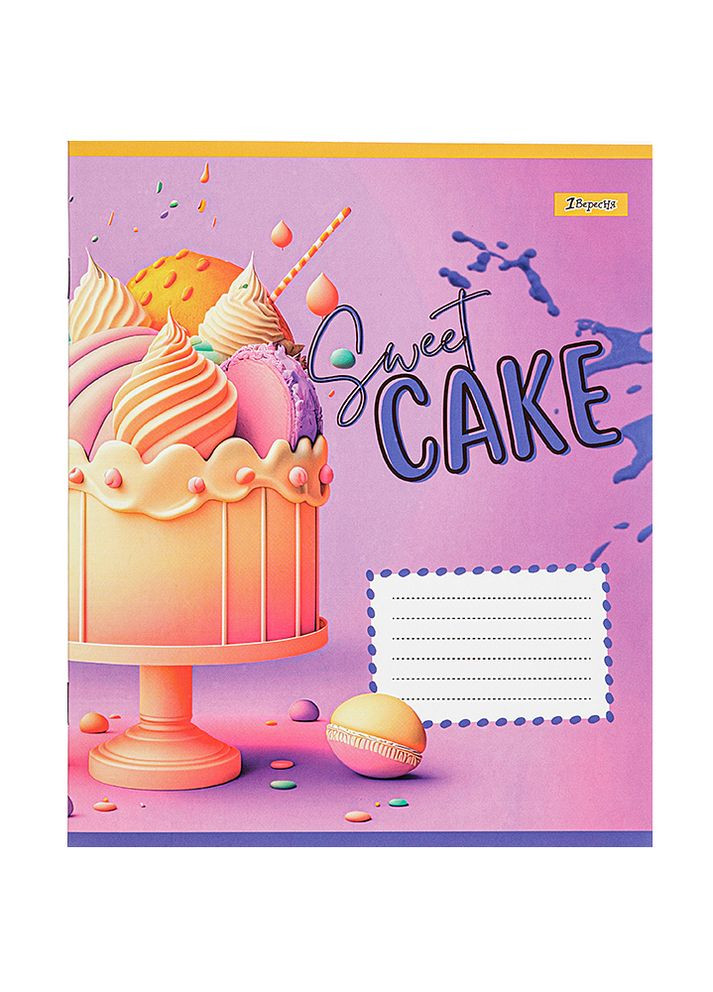 Тетрадь в клеточку 18 листов Sweet cake цвет разноцветный ЦБ-00222604 1 Вересня (260164593)