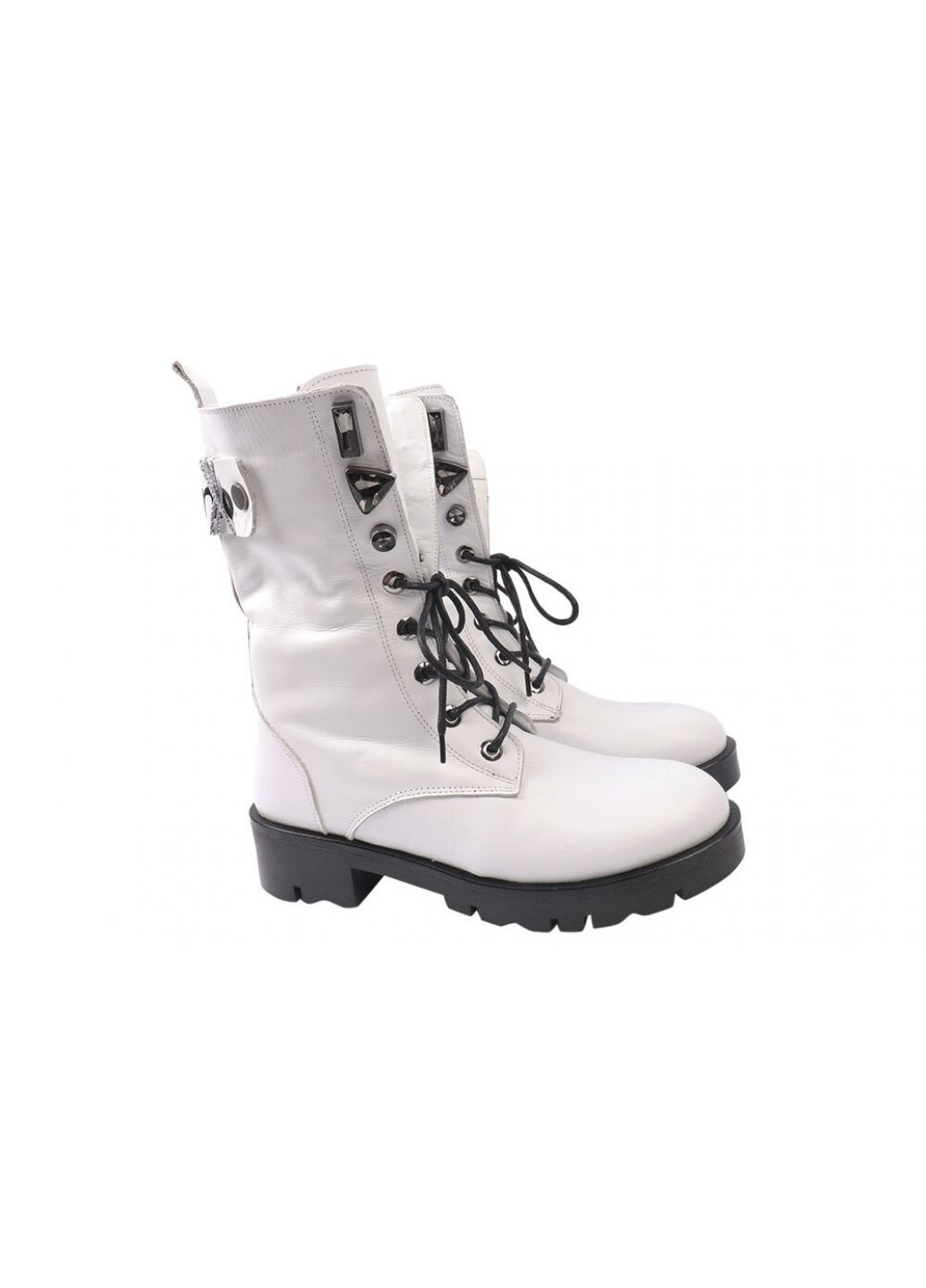 Черевики на низькому ходу жіночі натуральна шкіра, колір білий EuroModa 451-21ZHC (257420099)