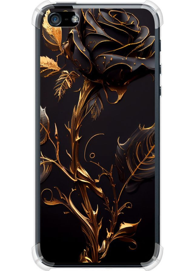 Силикон с усиленными углами чехол 'Роза 3' для Endorphone apple iphone 5 (267499694)