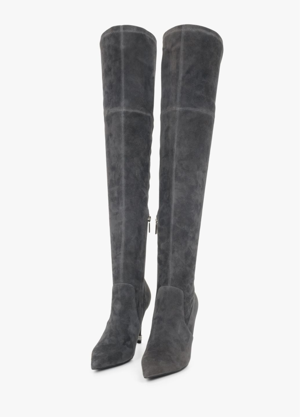 Серые осенние ботфорты, цвет серый Estro