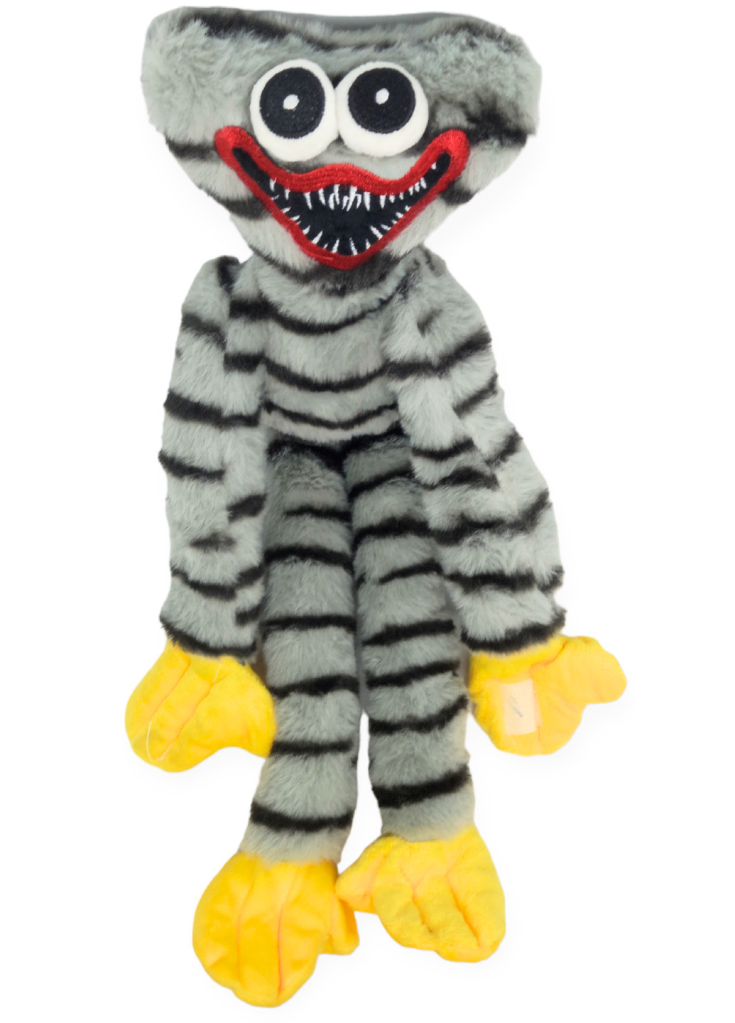 Хаги Ваги мягкая игрушка плюш 40 см с липучками на руках серый полосатый Huggy Wuggy Poppy Playtime No Brand (266702604)