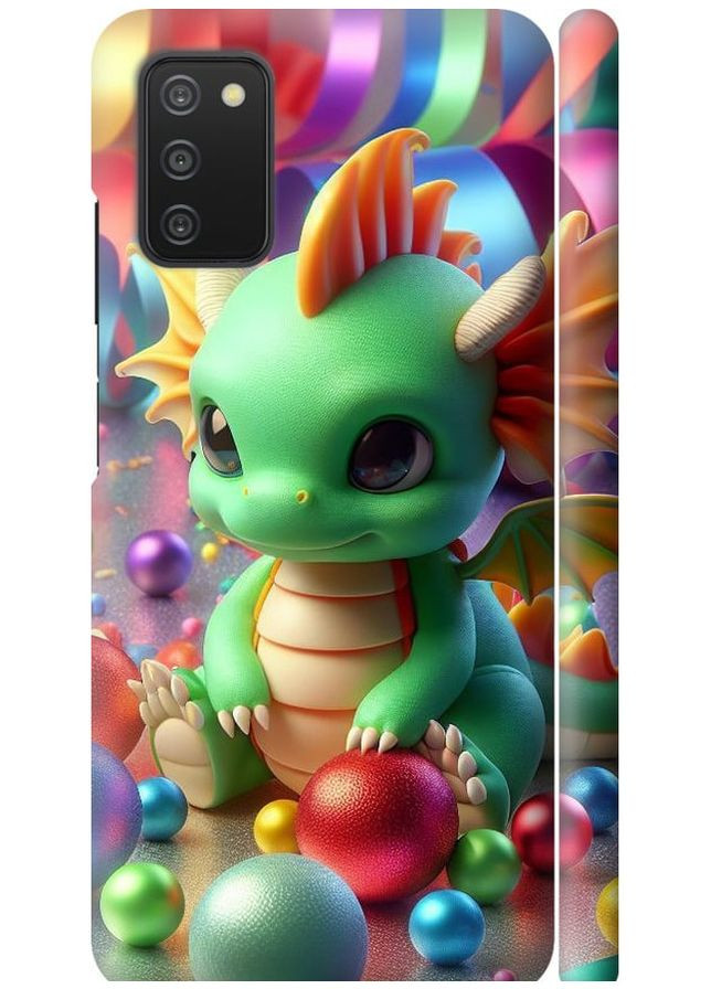 3D пластиковый матовый чехол 'Веселый дракончик' для Endorphone Samsung Galaxy A03s A037F (275458305)