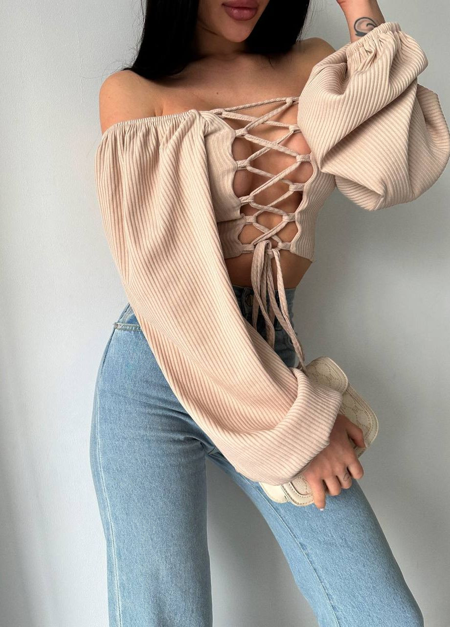 Шикарный топик из мустанга с регулируемыми плечами и с завязками на спине, стильный топ с открытой спиной и декольте No Brand 019-3 (277963339)