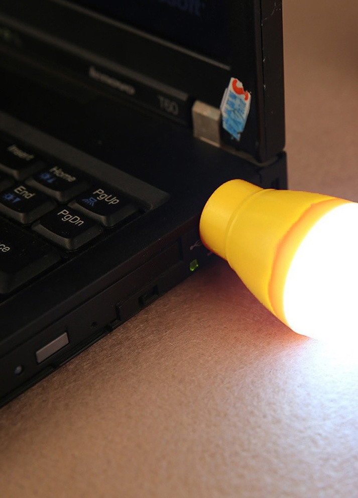 USB LED Лампочка 2W / 5В, Портативная светодиодная USB лампа для павербанка, Желтая Martec (256900202)