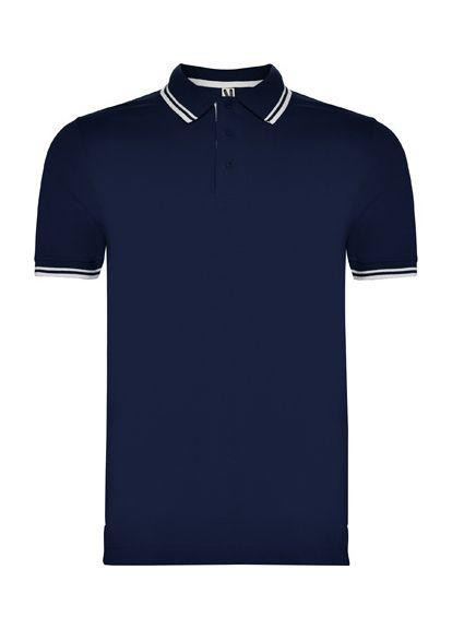 Синяя футболка-тенниска montreal темно-синий с белым s для мужчин Roly
