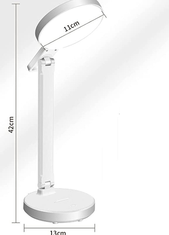 Настільна світлодіодна лампа 1278 (вбудований акумулятор, 1200mAh, 3 режими яскравості, USB, 5Вт) - Білий Forus (257061186)